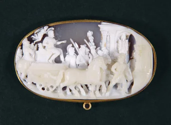 La llegada de Cosimo I de Medici (1519-74) a Siena, camafeo, italiano, siglo XVI